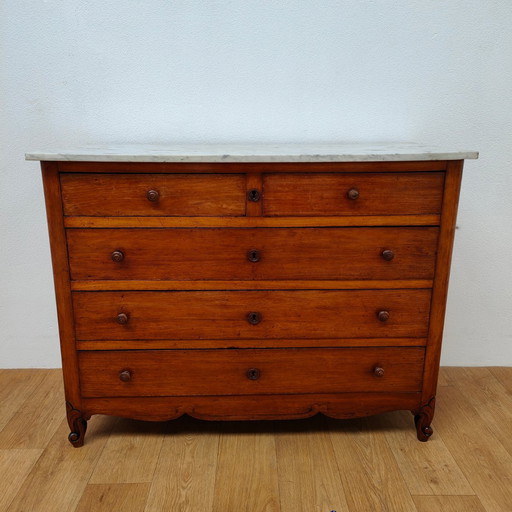 Vintage Country Anrichte Kommode Kommode Bad Schrank mit Marmorplatte