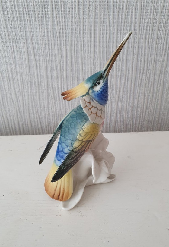 Image 1 of Karl Ens porseleinen kolibrie – handbeschilderd- perfecte staat