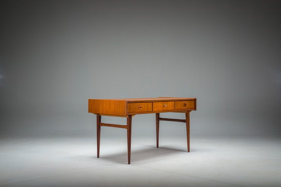 Image 1 of Mid Century Teakholz-Schreibtisch, zugeschrieben Bartels Works, 1960er Jahre