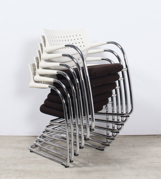 6 sillas de trineo Vitra Visavis