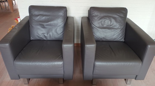 Montel Sessel, graues Leder
