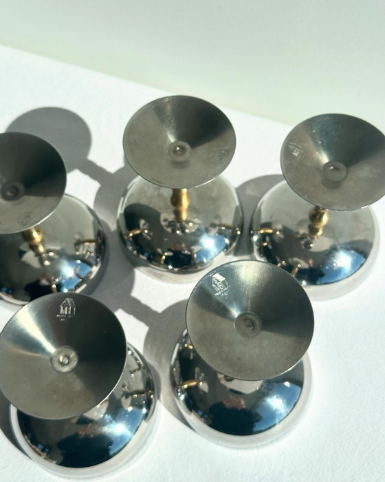 Image 1 of 5 Vintage Italiaanse IJs Champagne Coupes RVS Inox Retro
