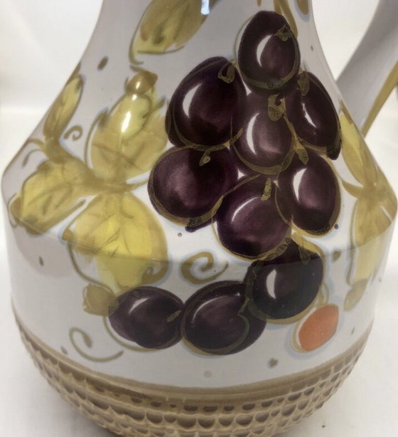 Image 1 of Pitcher vase by Fratelli Fanciullaci with grape decoration