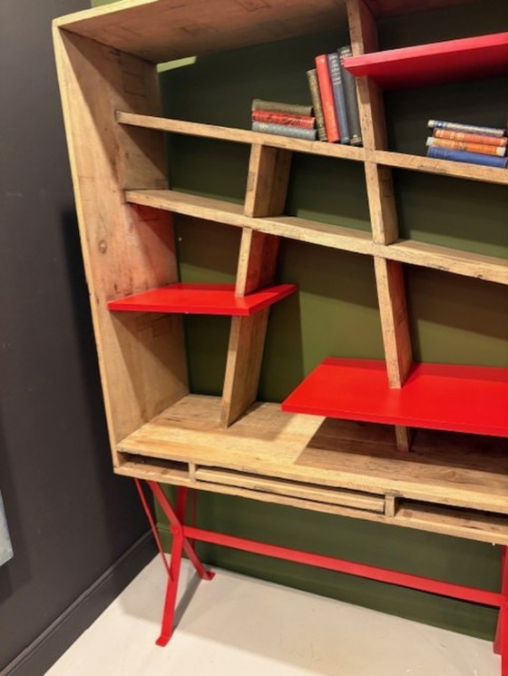 Image 1 of Versmissen Exxes Bureau Libreria rossa con ripiano estraibile