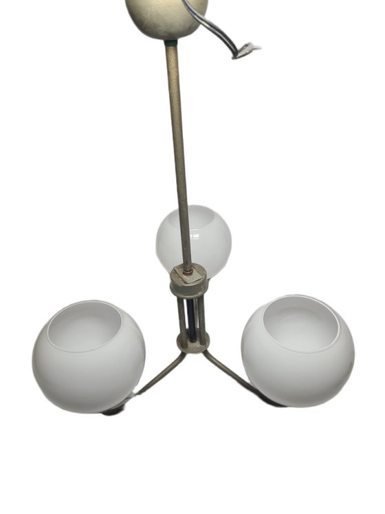 Lampadario in stile postmoderno, Polonia, anni '70 – Glass, Metal (photo 8 of 12)