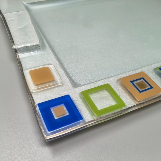Image 1 of Plateau étonnant des années 1970, signé Albatros, en verre de Murano. Fabriqué en Italie.