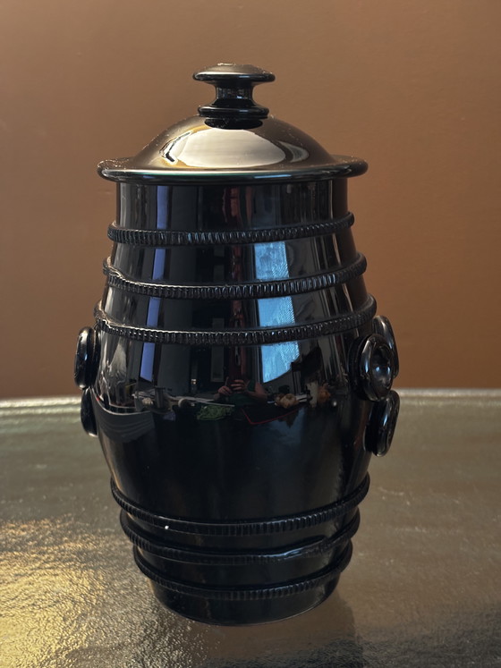 Image 1 of Bocal en verre de la taille d'un pouce avec couvercle – vert foncé –