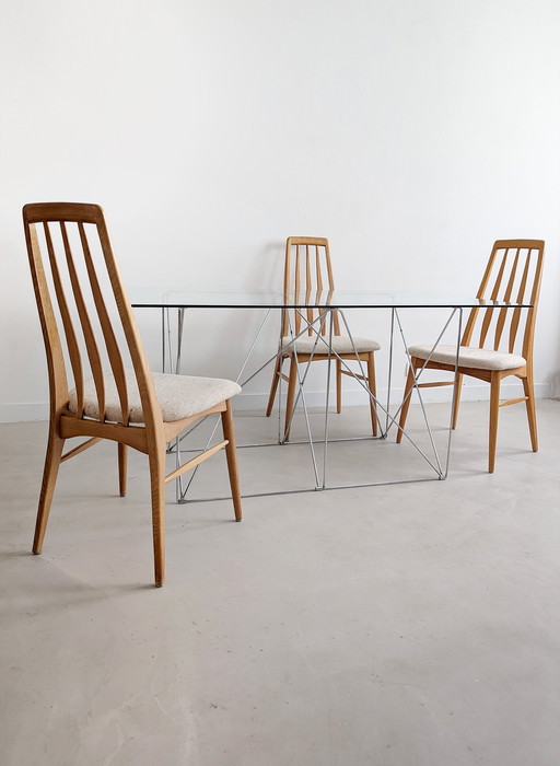 Table de salle à manger pliable en acier et verre par Max Sauze 1970's