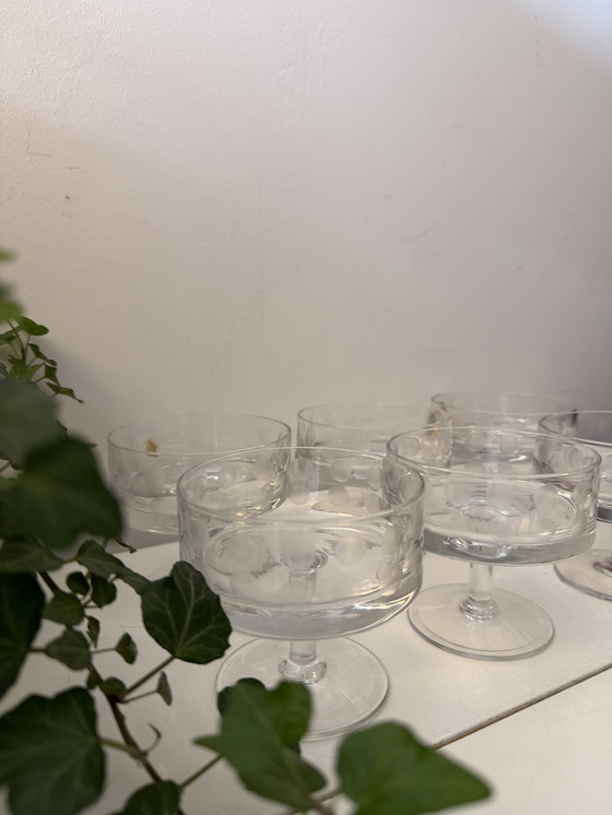 Image 1 of Set aus 6 Kristall-Coupégläsern Iris