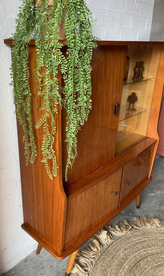Image 1 of Buffet rétro vintage Mid Century, meuble haut, meuble de bar, vitrine d'exposition