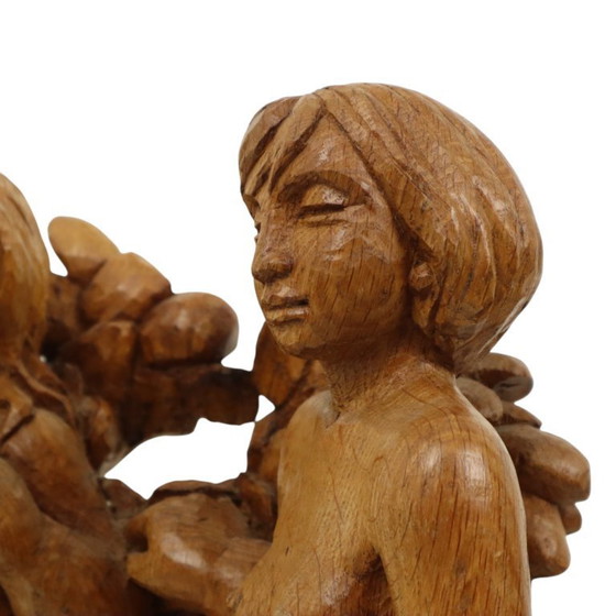 Image 1 of Estatua de roble, mujer desnuda, Fonteyne