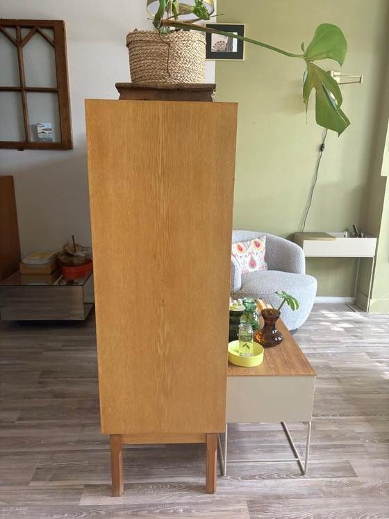 Wooden Storage cabinet with four doors, MTP Ikea, Metal, Brown, Mid Century Modern (photo 5 of 7)