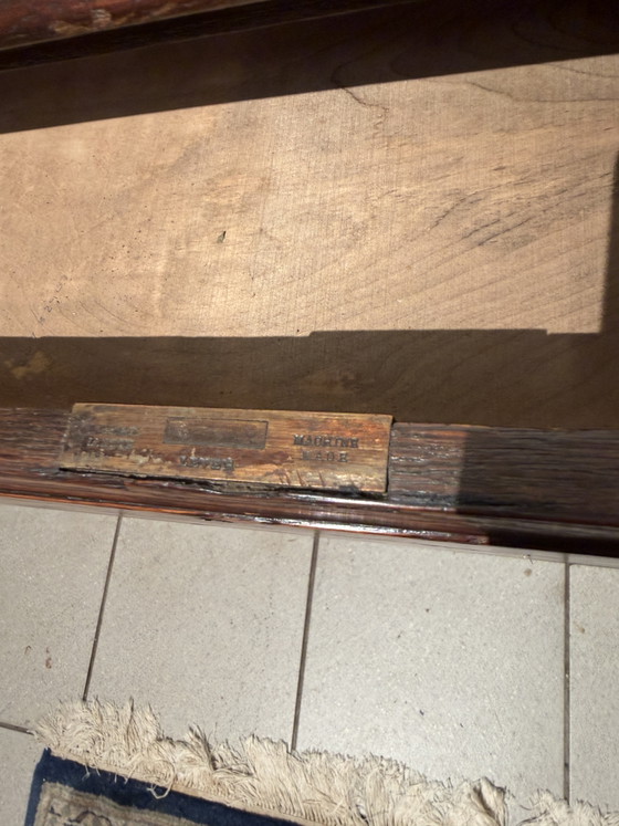 Antiek Engels Bureau Tafeltje Of Bijzettafel Sadeteble – Leather, Wood (photo 5 of 8)