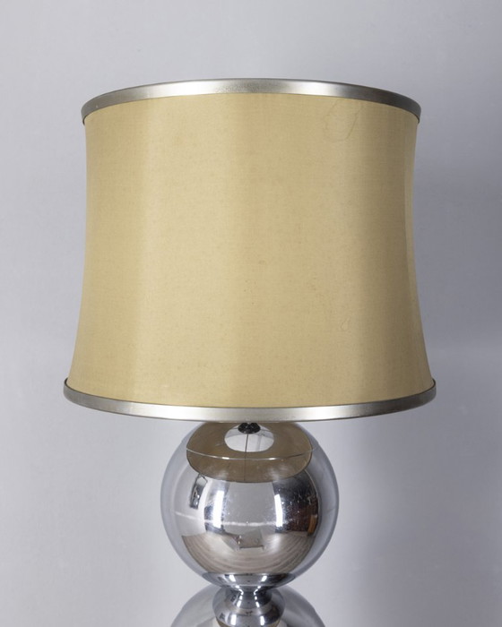Image 1 of Vintage 70s vloerlamp verchroomd metalen bollen Italiaans ontwerp