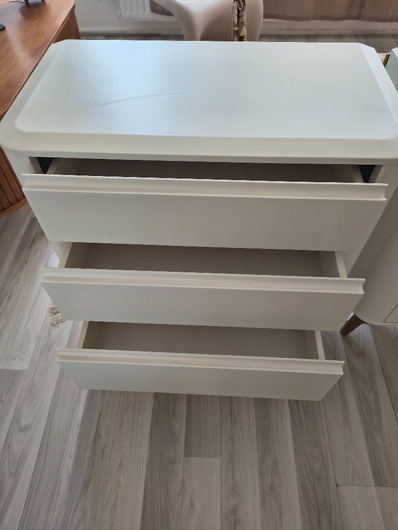 Image 1 of Cassettiera (2 pezzi) bianco opaco | gambe vintage