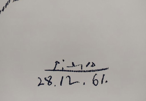 "Colombe Bleue, 1961". Signed and dated in the plate.