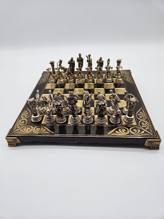 ♟️ Antik-Schachspiel „Griechische Mythologie“ – GiftHome Sammler-Set (26x26 cm, Zamak-Metall) – Bildhauerei (photo 4 of 9)