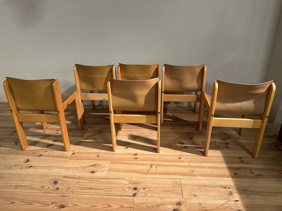 Image 1 of Vintage Ibisco Design Italiaans Tafel & 6 Stoelen Seventies