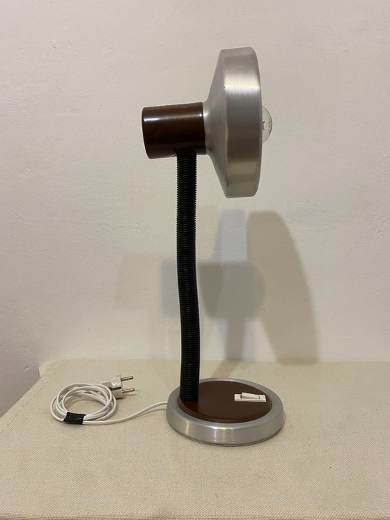 Lampe de bureau réglable Vintage Lebane FS 731, Yougoslavie années 1970, Aluminium, Marron (photo 7 sur 12)