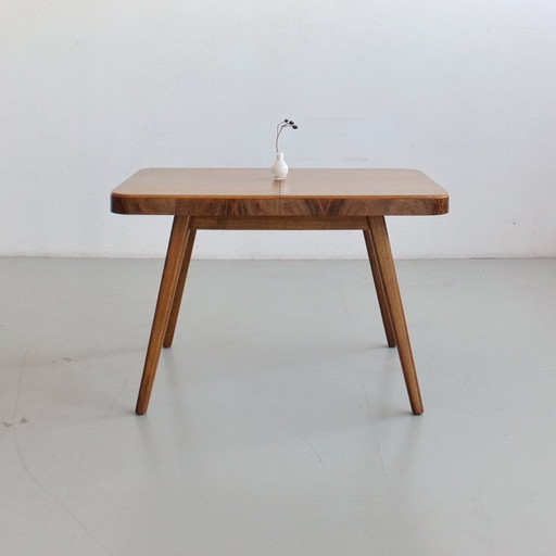Extendable Dining Table, Mid-Century Modern, Czechoslovakia, Vintage 1960s 1970s, Completely Restored