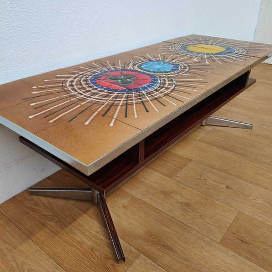 Image 1 of Vintage Mid-Century coffee table, tile table, 1960s coffee table
