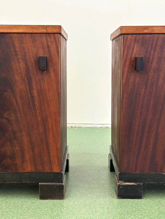 Coppia di Comodini Amsterdam School di Pander, anni '30, Legno, Nero (foto 9 di 12)