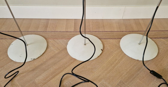 Image 1 of Set of 3 vintage Calla floor lamps, Marcello Cuneo for Valenti Luce, Italian design, 1970s