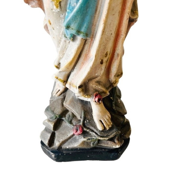 Image 1 of Vintage Marian statue pink details