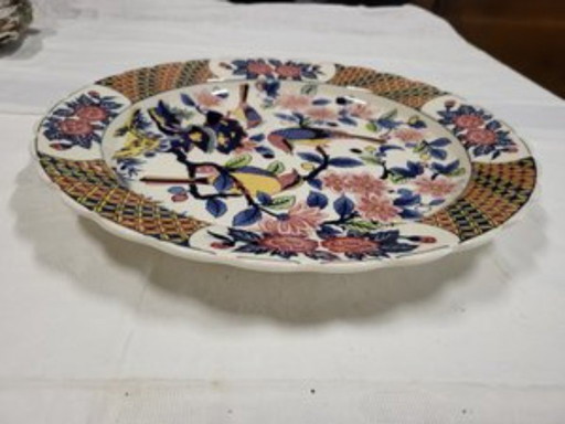 Large porcelain dish, Imari design Japan