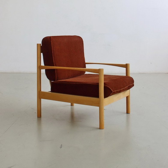 Image 1 of Een paar fauteuils uit Tsjechoslowakije, mid-century modern, vintage jaren 60/70, gerestaureerd.