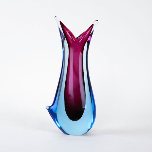 Vase en verre de Murano, design italien, années 1960, fabriqué en Italie