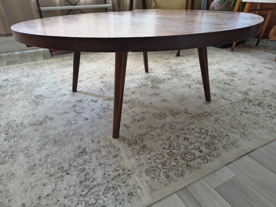 Image 1 of Vintage round solid oak coffee table