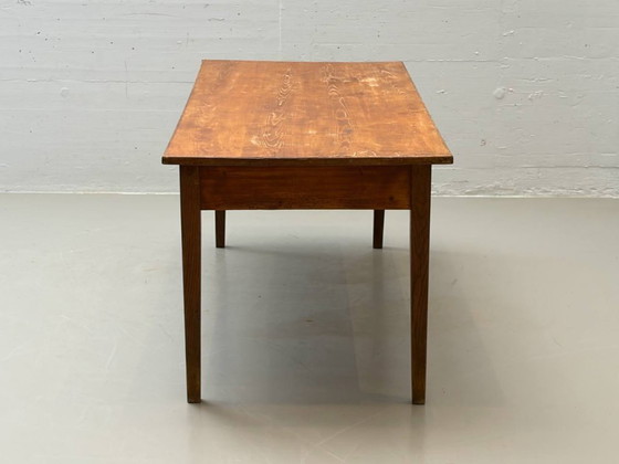 Image 1 of Farmhouse wooden table made of solid softwood, 1960s