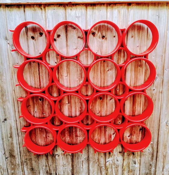 Image 1 of Space Age Wandpaneel Wandelement Wanddecoratie Rood