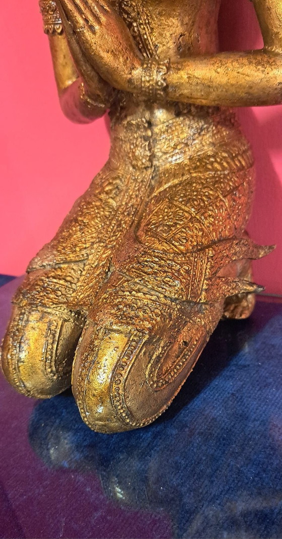 Ange thaïlandais antique, Sculptures, Bronze, Laiton, Doré (photo 3 sur 10)
