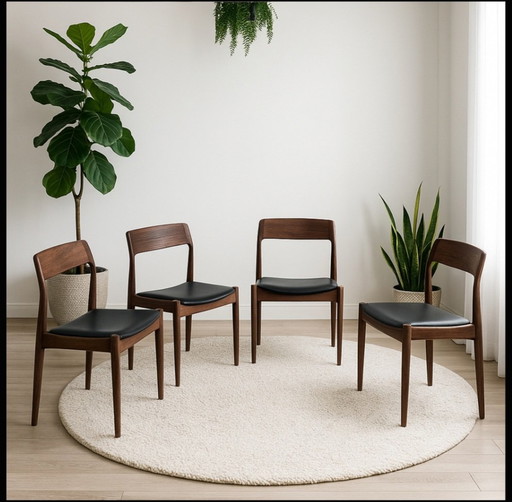 4 Skandinavische Stühle von Scantic Møbelværk Dänisches Design 60er Jahre