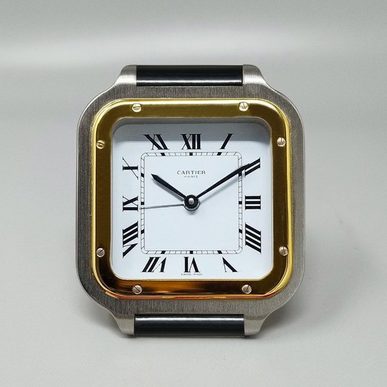 Image 1 of Reloj despertador Cartier Santos Pendulette de los años 80. Fabricado en Suiza.