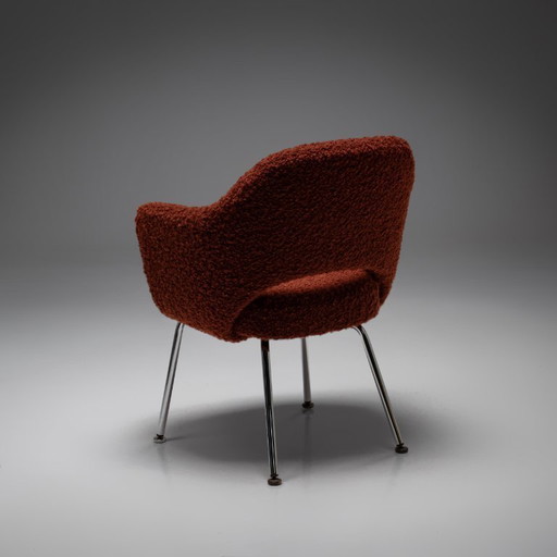 Esszimmerstuhl Modell 71 aus Alpaka und Mohair-Bouclé von Eero Saarinen für Knoll