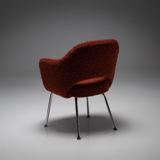 Image 1 of Model 71 Dining Chair in Alpaca and Mohair Bouclé by Eero Saarinen for Knoll