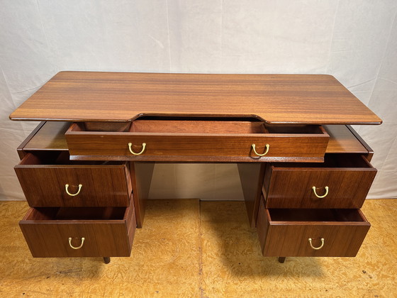 Image 1 of Mid-Century Retro Vintage Teak Floating-Top Desk by GPlan E. Gomme – 1960
