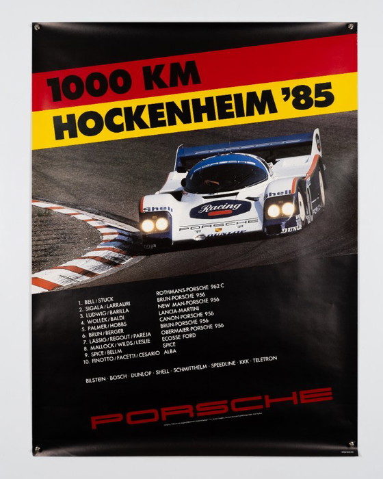 Porsche 1000km Hockenheim – Poster originale Porsche vintage del 1985 del Gruppe C – Sport motoristici anni (photo 3 of 8)