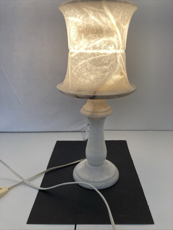 Image 1 of Vintage 70s Alabaster Table Lamp
