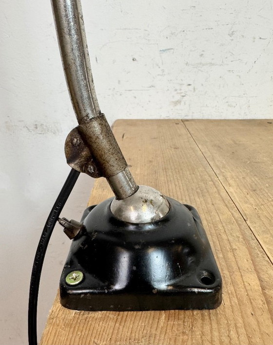 Image 1 of Industrial Workshop Black Enamel Desk Lamp, 1950s