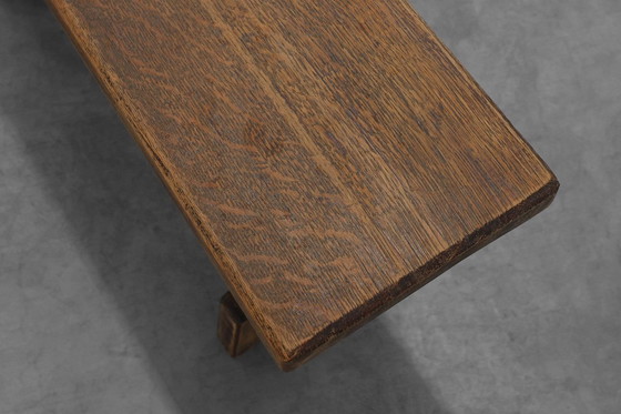 Image 1 of Panca rustica francese in rovere massello, Francia, circa 1900