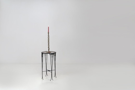 Image 1 of Großer Mid-Century Open Barley Twist Metall-Kerzenhalter, 1920er Jahre