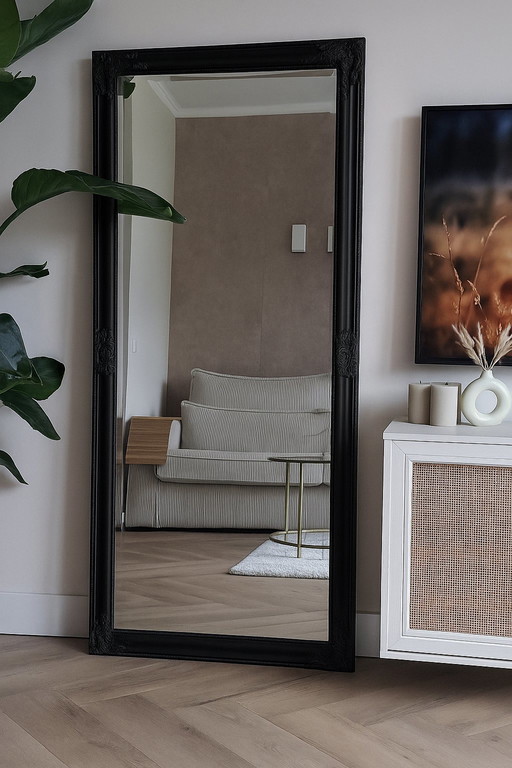 Large black mirror hotel chic industrial
