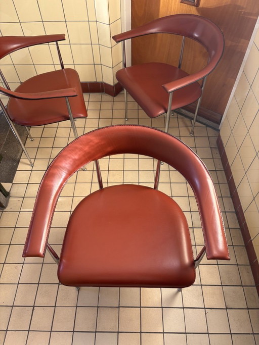 4 poltrone Fasem P40 – eetkamerstoelen, Leather, Metal (photo 2 of 9)