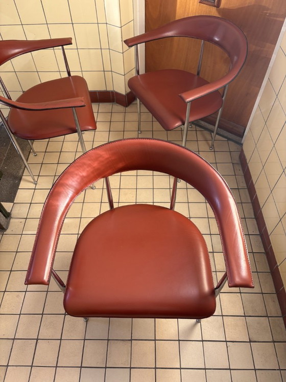4 poltrone Fasem P40 – Sedie da pranzo, Leather, Metal (photo 2 of 9)
