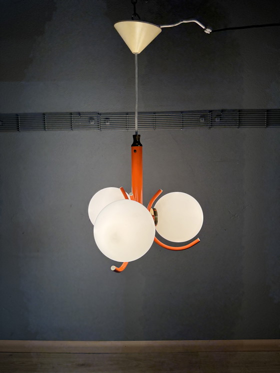 Image 1 of Lampadario arancione Space Age di Richard Essig