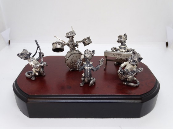 Image 1 of “Gatos músicos / Banda de gatos músicos”, Aryentis, acero, 80’s - España